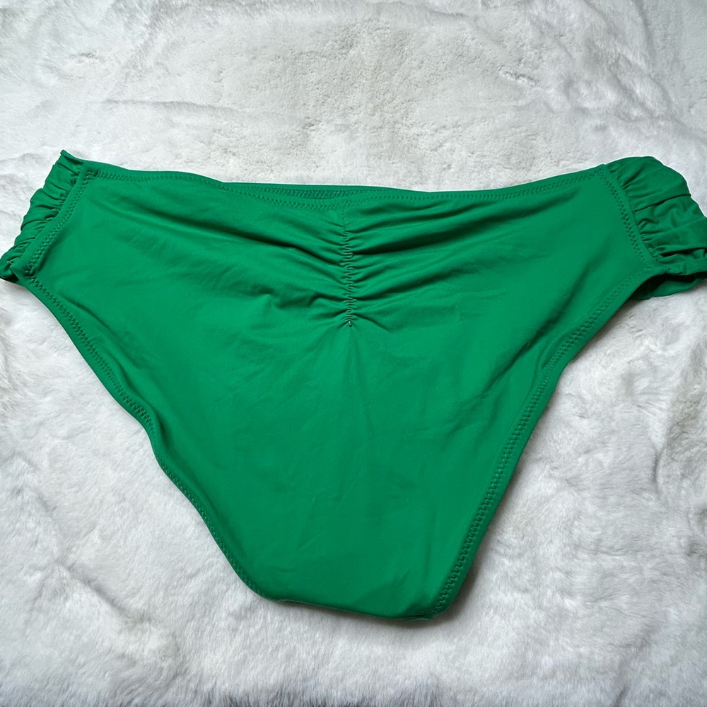 Becca Women's Plus Side-Shirred Hipster Swim Bottom Swimsuit (2x (20-22), Green)